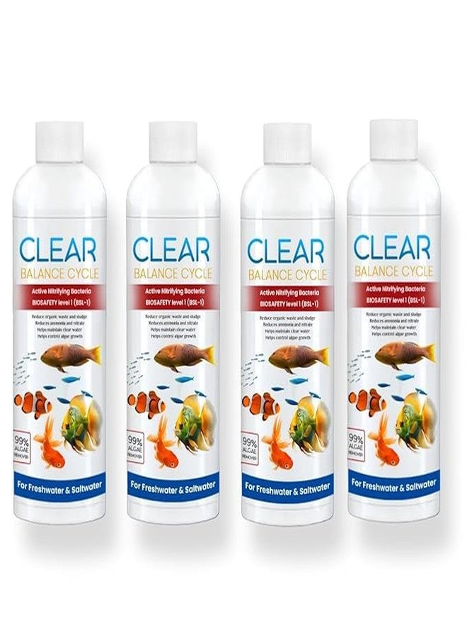 Scentora Automatic Fish Tank Cleaner Liquid Cloudy Water Remover for Crystal Clear Aquarium Water| Cleaner Balance Cycle for Fish Tank | Algae Remover (800ml) (Pack of 4) - Image 1
